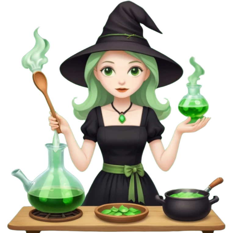green witch cooking potion emoji