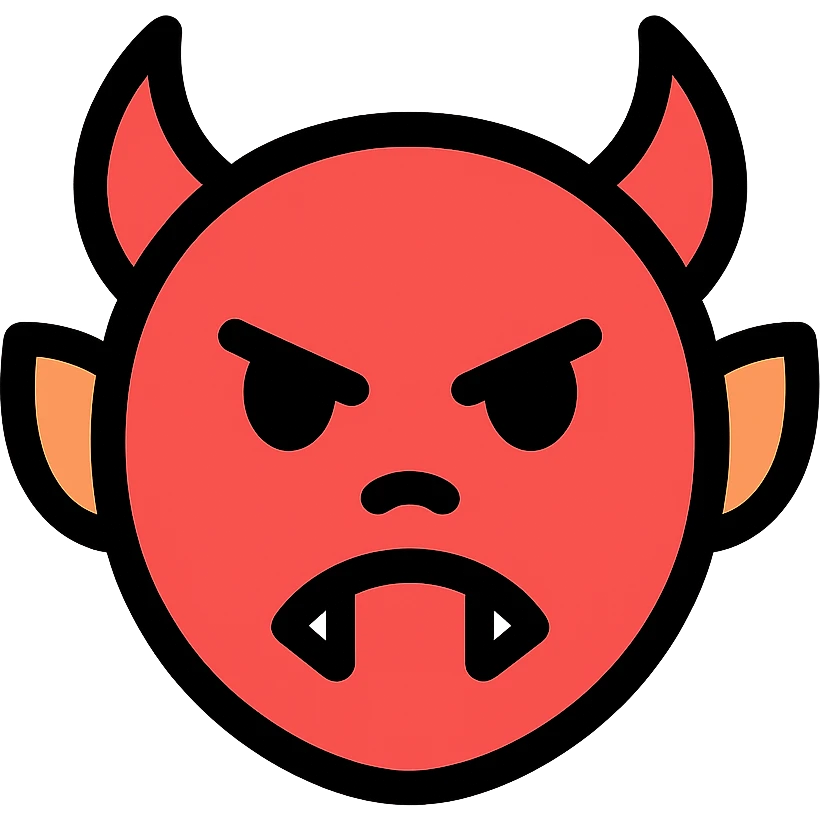 devil, icon with black outlines emoji