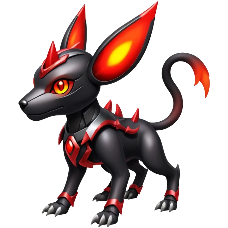 Shiny Gothic Exotic Futuristic Houndoom-Genesect-Torracat-Pokémon-Fakémon-hybrid-creature emoji