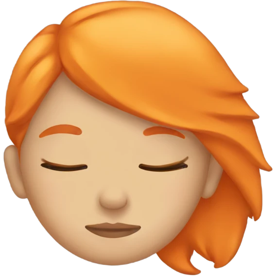 girl with orange hair sleeping  emoji