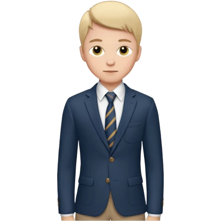 Young man, tailored trousers, a crisp button-down shirt, a blazer, and tie

 emoji