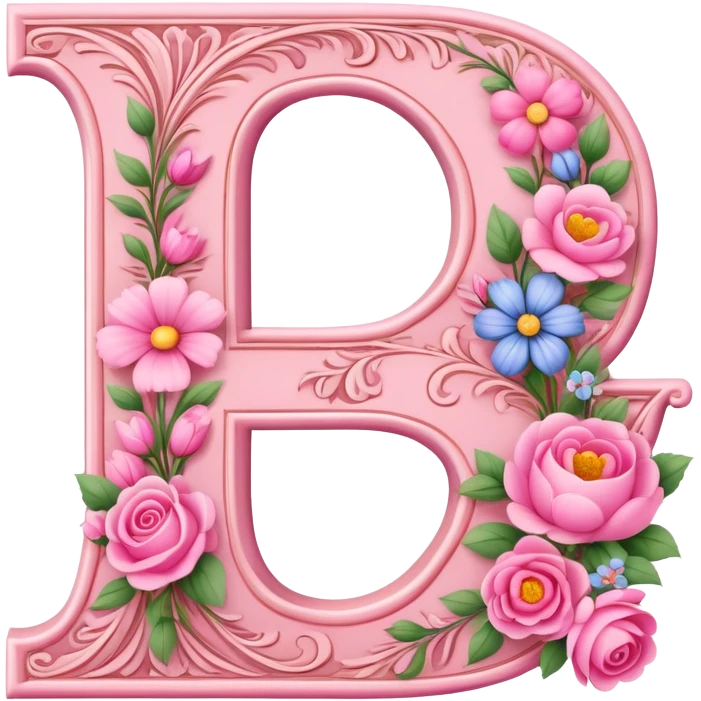 Pink, romantic, flowery, the letter “D” emoji