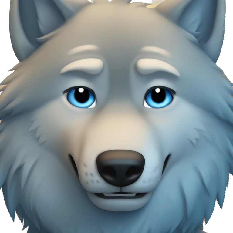 Blue wolf cries  emoji