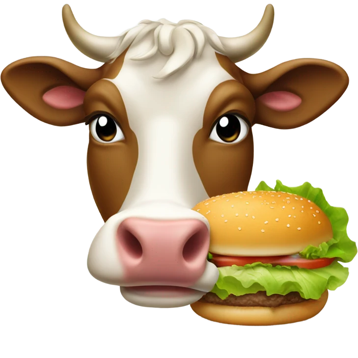 Cow eating a burger  emoji