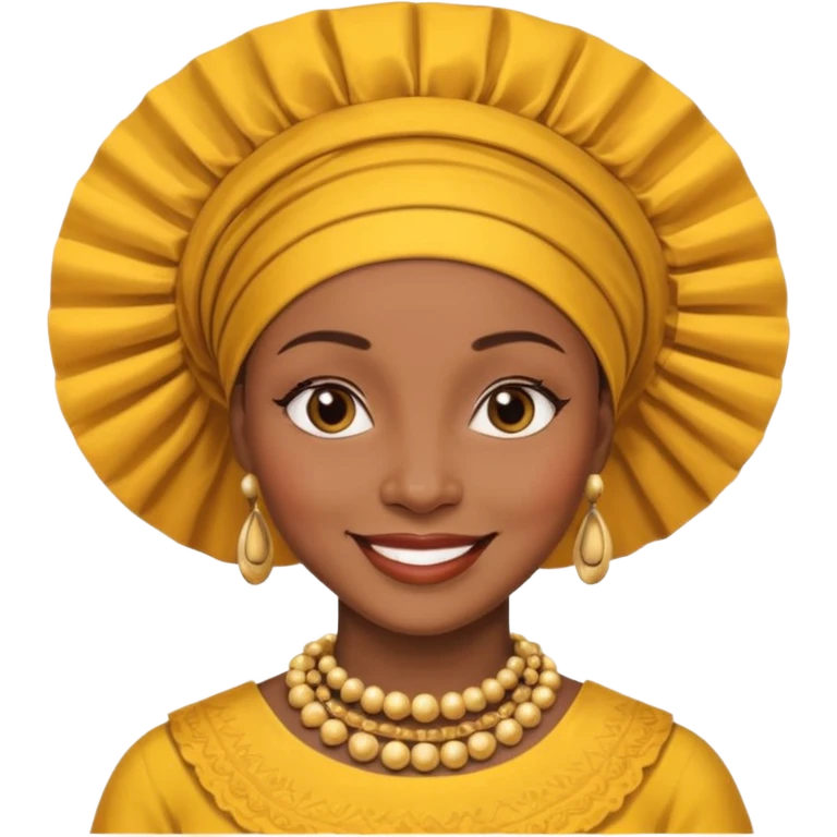 AFRICAN mother wearing gele, smiling, half body  emoji