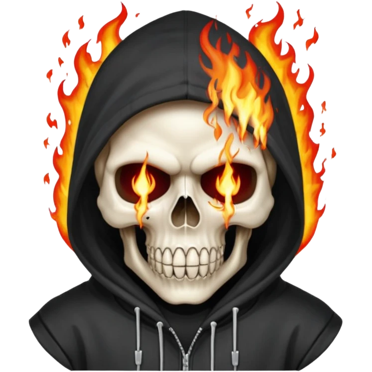 Bro I wanna skull with hoodie on the hoodie has to be on fire and I want matrix blood with the codes and weird numbers spilling out eyes and mouth almost give him a diamond grill emoji