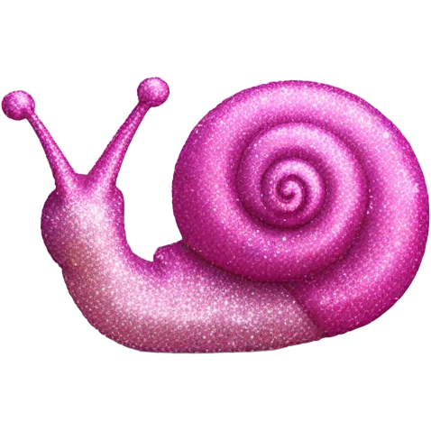 Pink glittery snail emoji