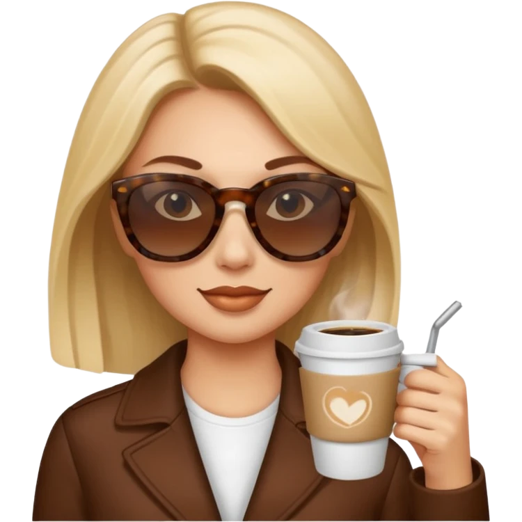 sunglasses woman drink coffee emoji
