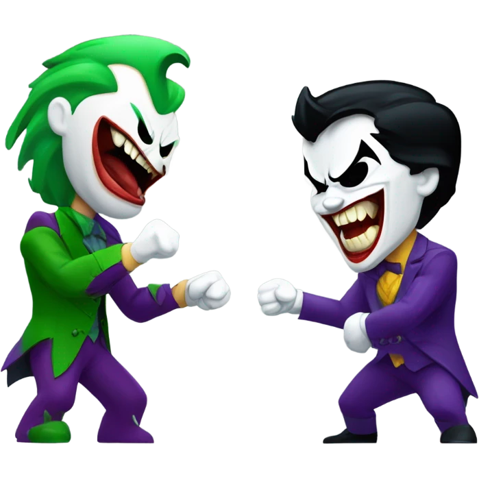 Joker fighting Batman emoji