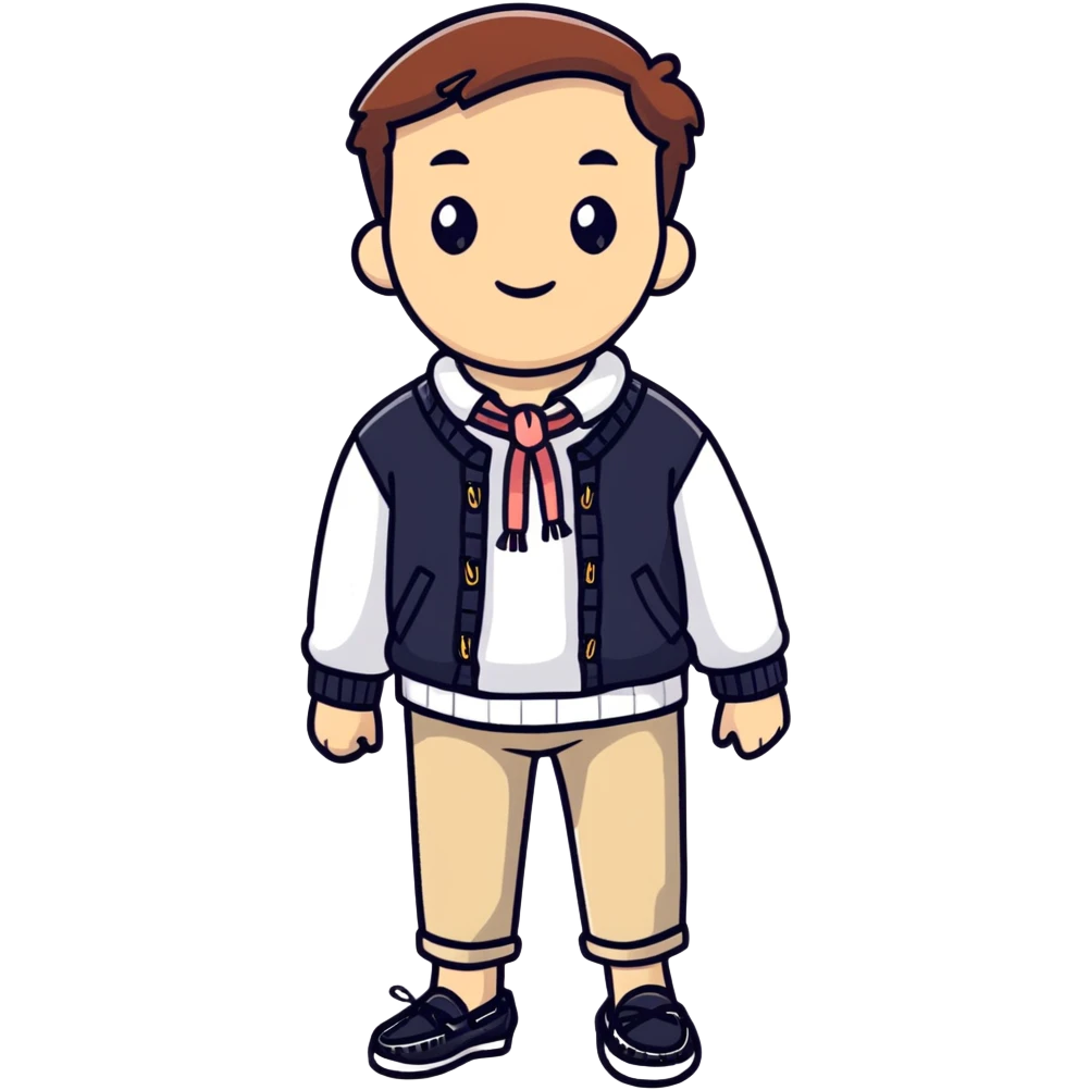 preppy outfit with boat shoes and sweater tied around shoulders emoji