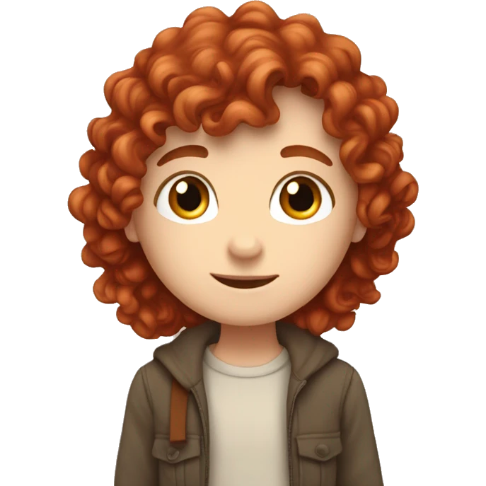 white girl brown curly hair hugging red head straight hair boy white emoji