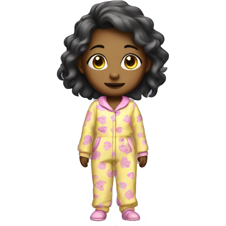 Little girl standing on Full-body pajama outfit  emoji