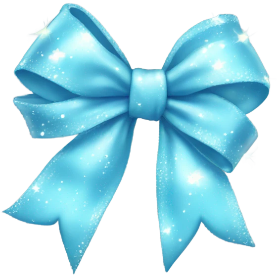 a baby blue bow with sparkles  emoji