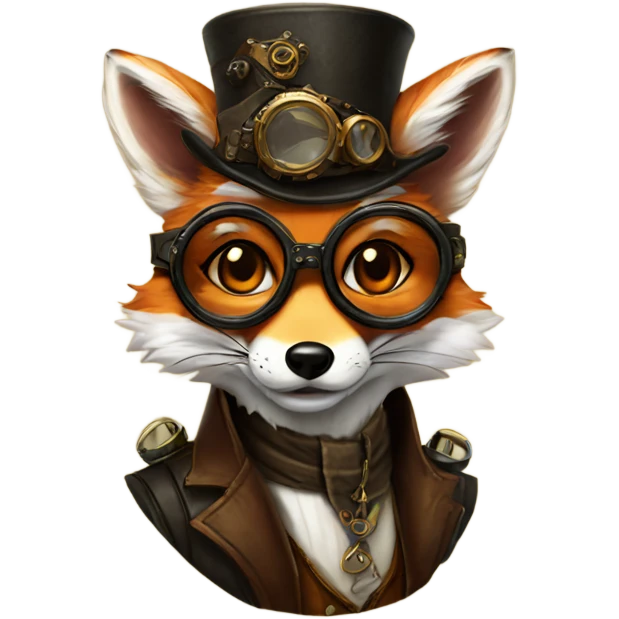 fox with glasses steampunk emoji