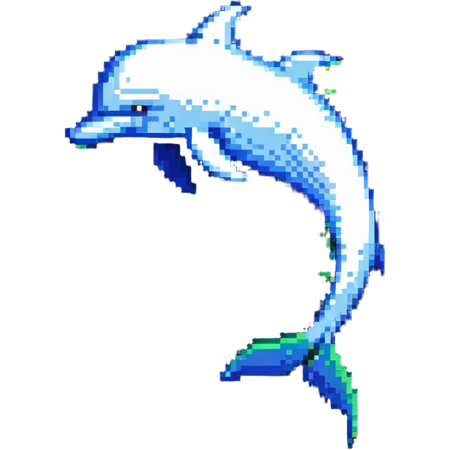 MySQL database logo with dolphin symbol in pixel art emoji