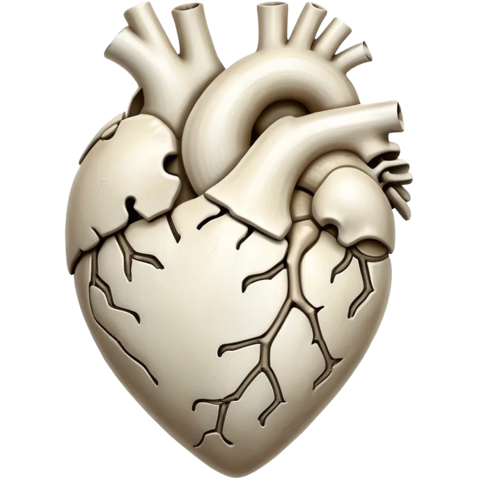 Heart made of bones emoji