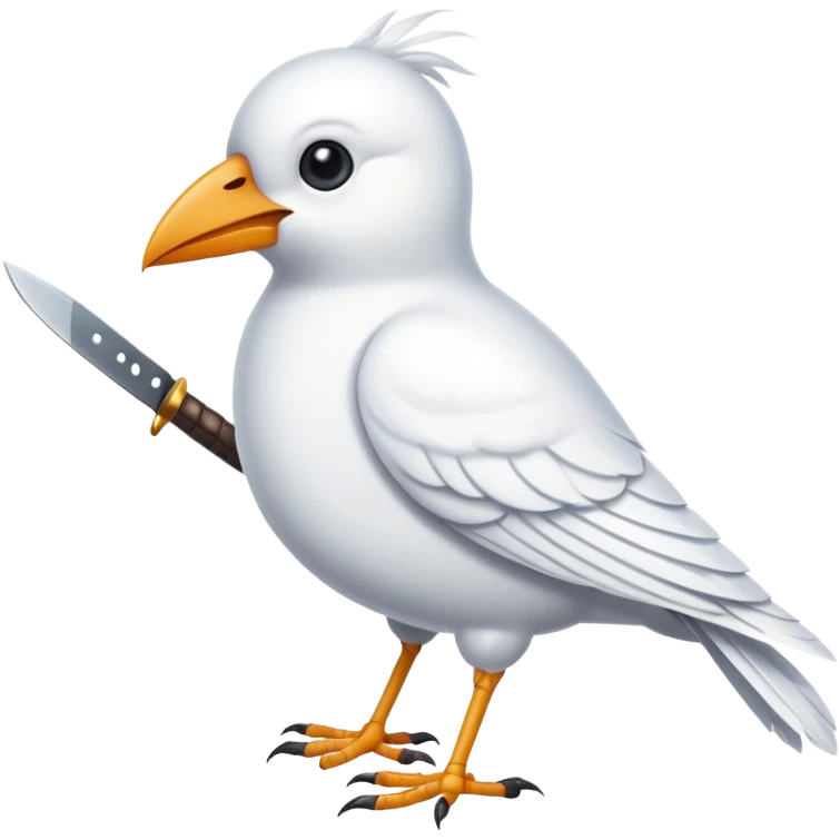 White Bird fly with knife emoji