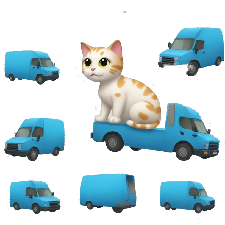 cat with a moving van emoji