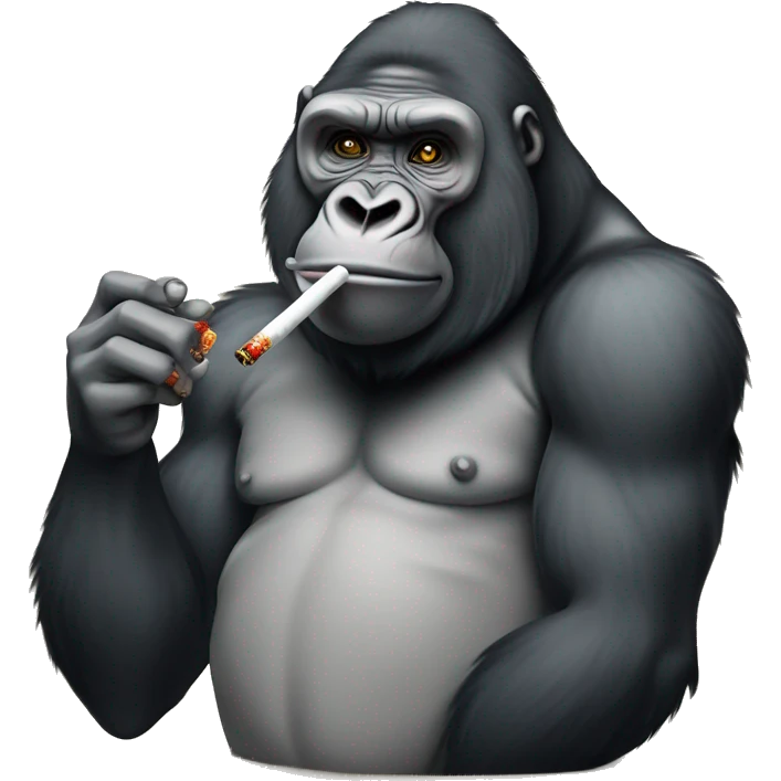 silverback gorilla smoking shisha emoji