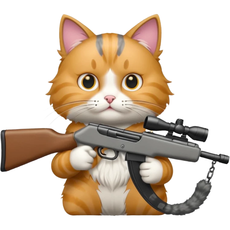 Cat shooting a rifle emoji