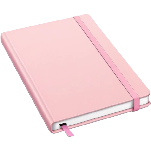 Pastel pink hardcover notebook emoji