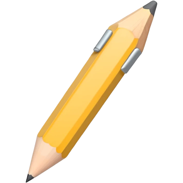 Pencil icon in chibi style, pastel colors emoji