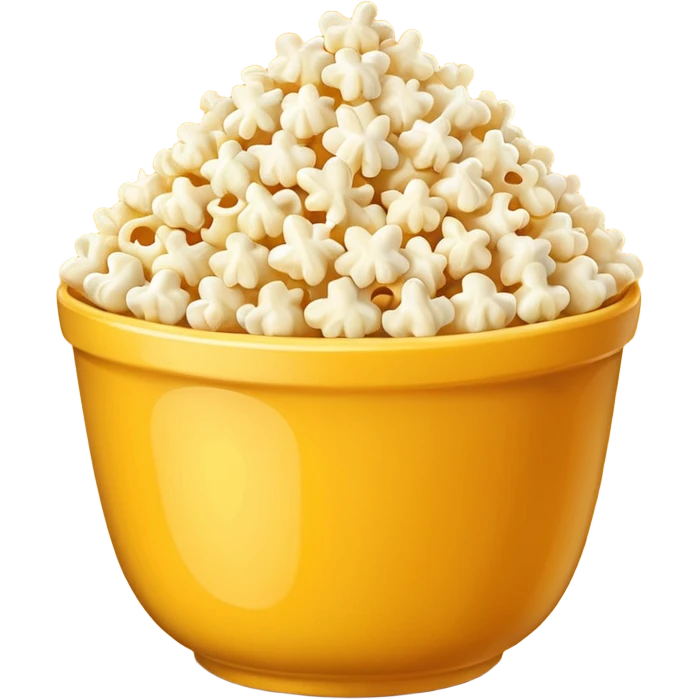 Popcorn and Mac and cheese on a tall bowl emoji