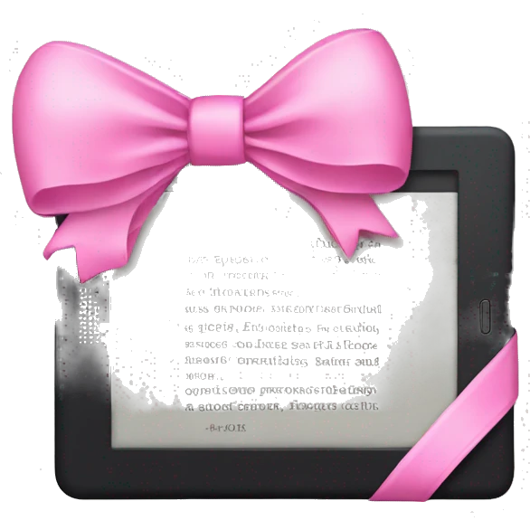 Kindle with pink bow emoji