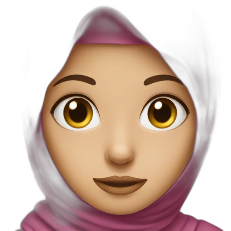 Girls in hijab with hazzle eyes emoji