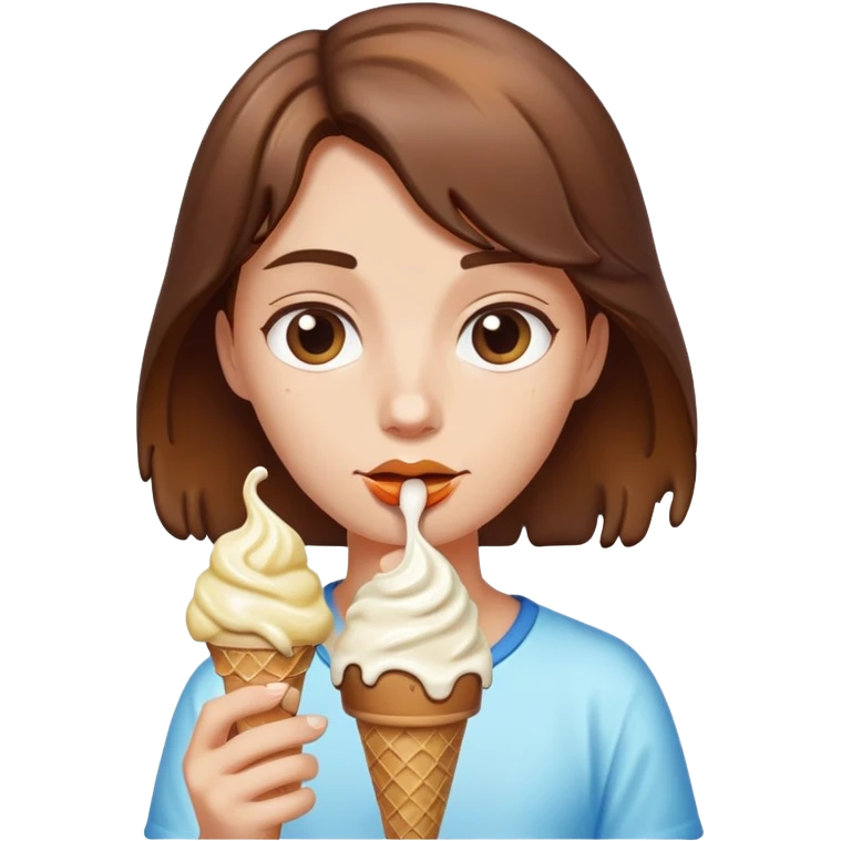 Chat avec une glace emoji