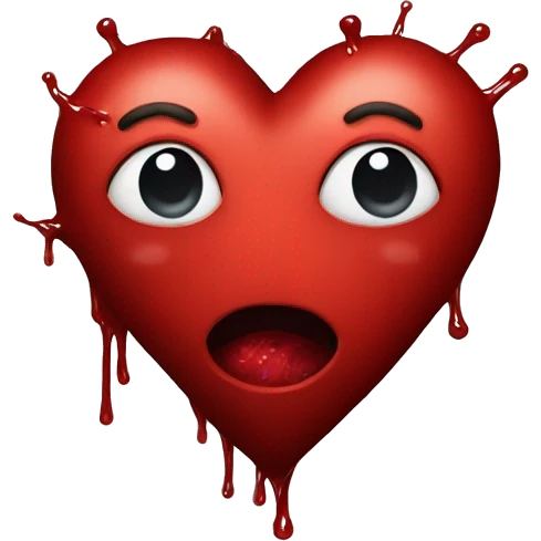 Heart with blood emoji