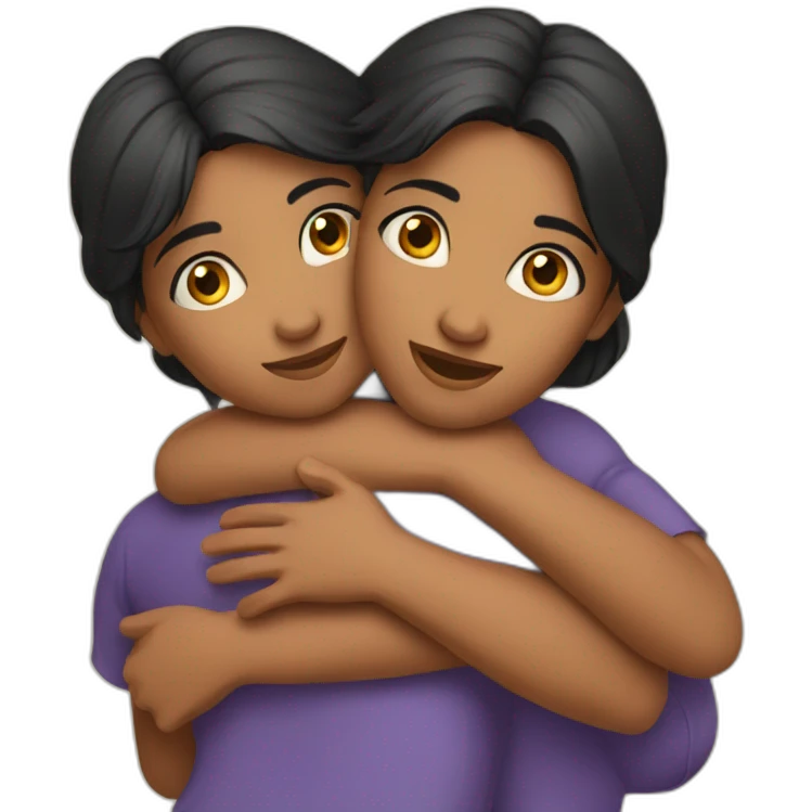 2 indian girls hug emoji