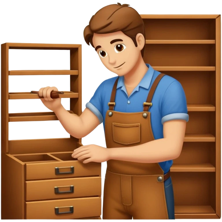 a cabinet maker assembles a cabinet emoji