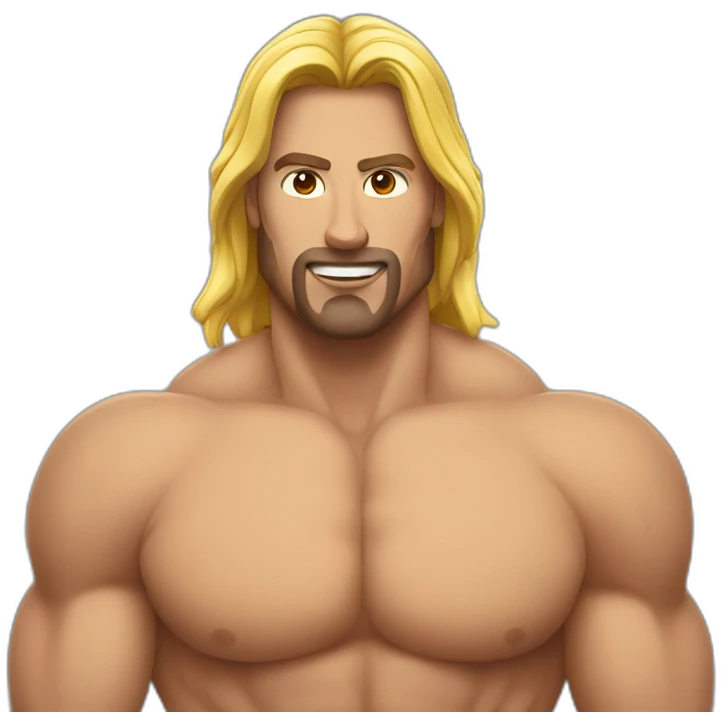 musclé cheveux long emoji