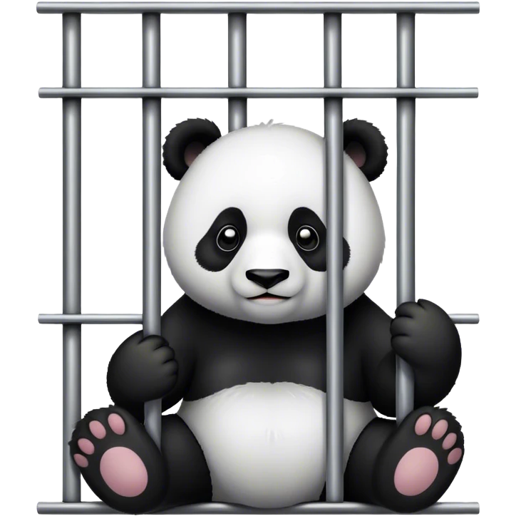 panda behind jail bars emoji