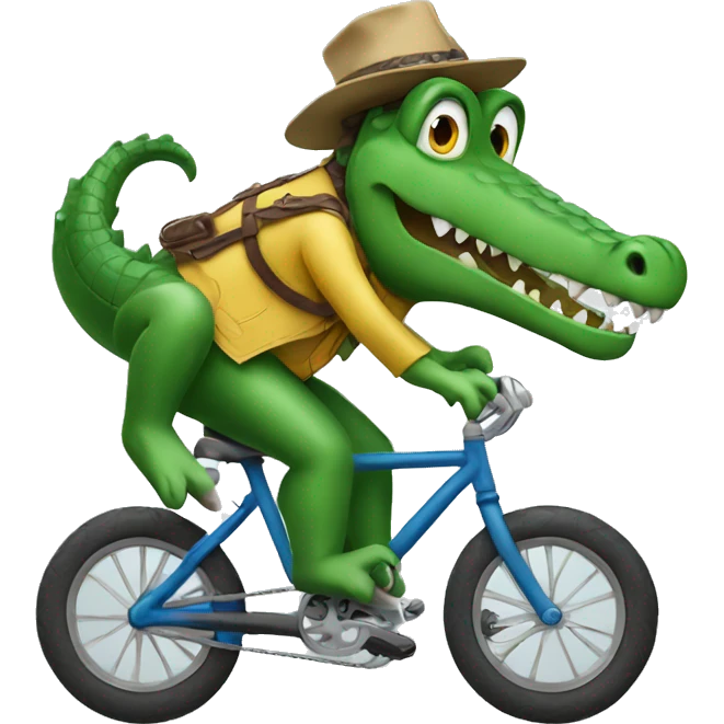 crocodile riding a bike emoji