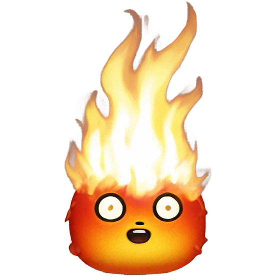 calcifer from studio ghibli kawaii emoji