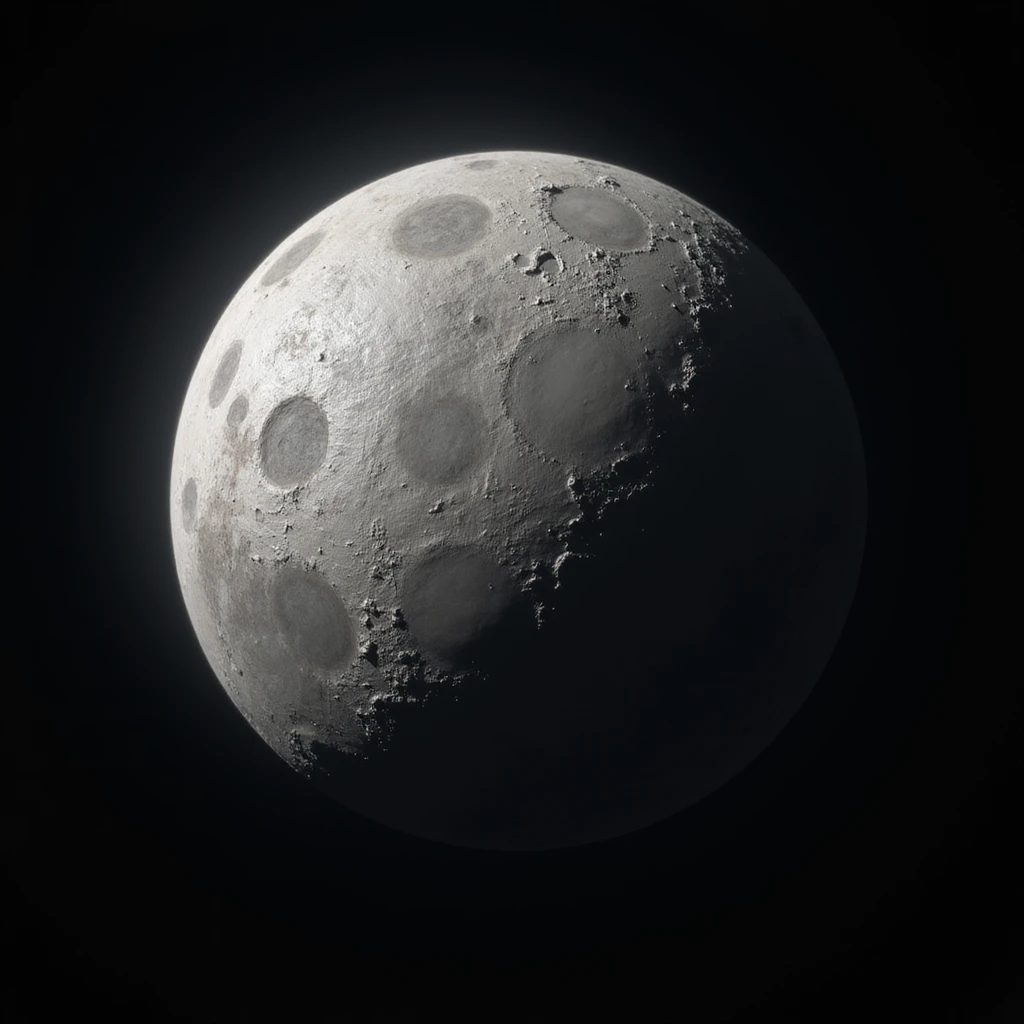 planet Mercury, round, rocky gray ball, covered in pitted marks and rough patches, realistic, subtle metallic sheen, floating in dark space emoji