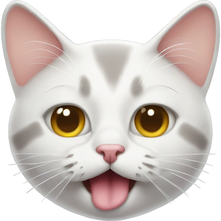 cat with its tongue out and one eye open emoji