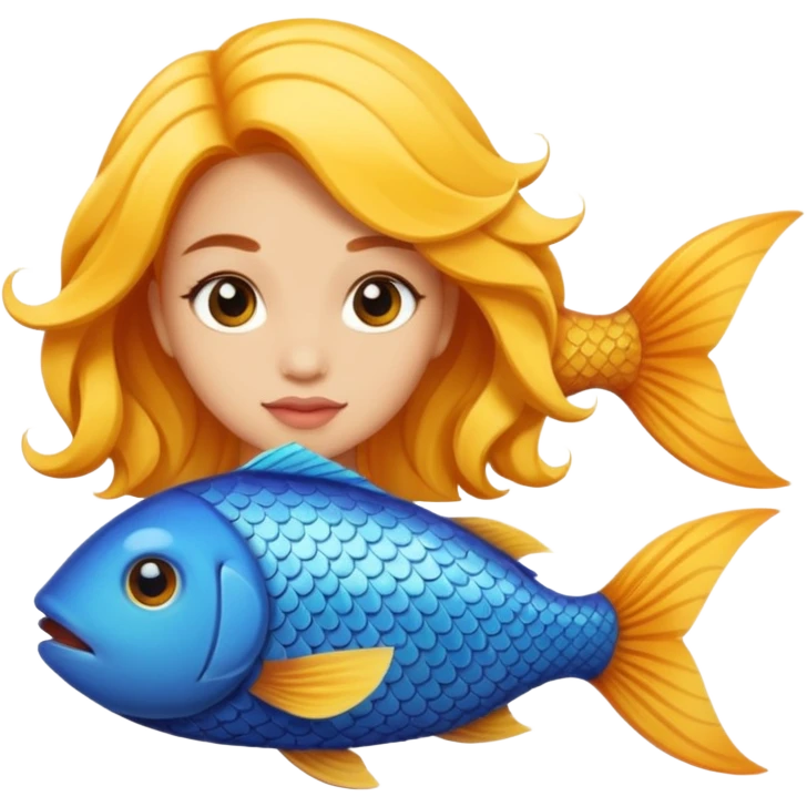 Light skinned girl as a fish emoji