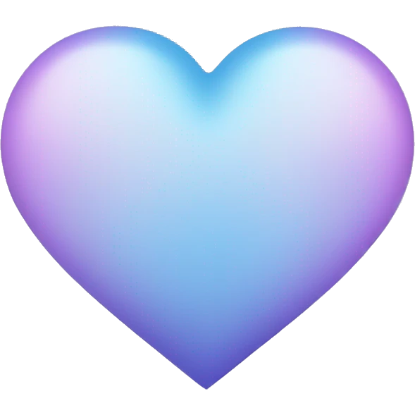 A light blue to lilac gradient heart  emoji