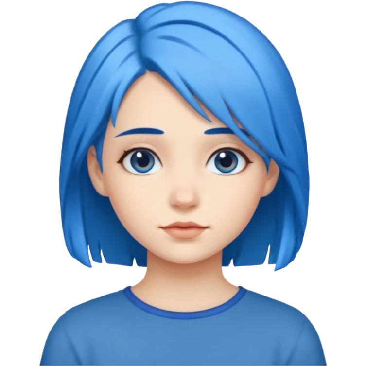 blue hair girl  emoji