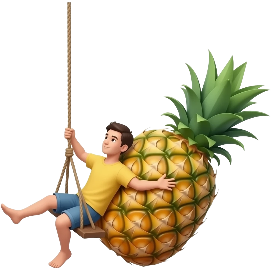 Swinging with a pineapple emoji