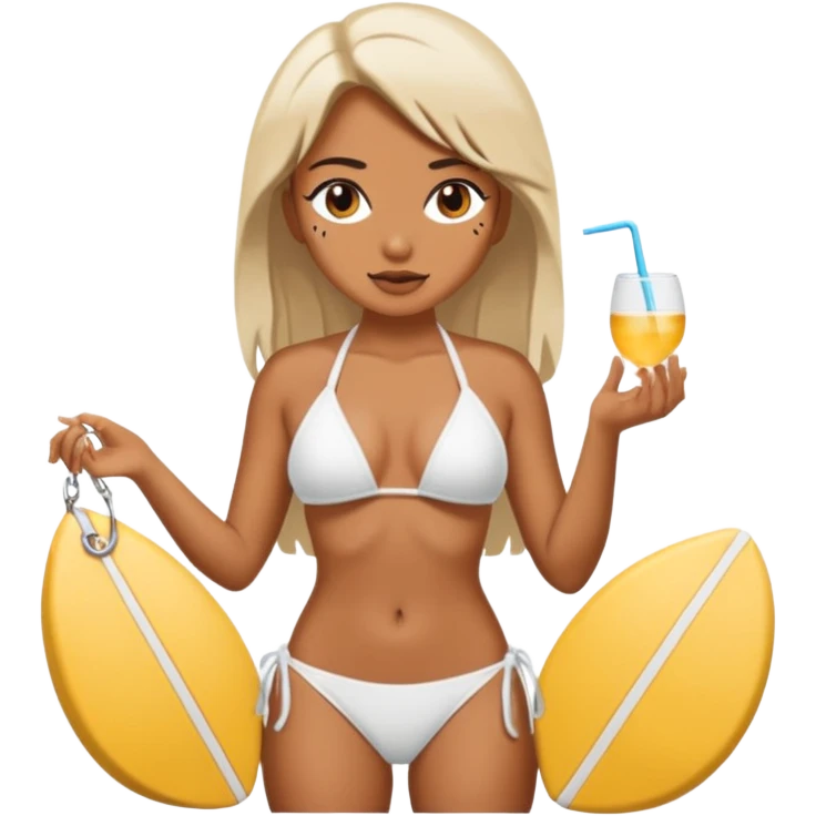 baddie in a bikini, bikini says "562 Events"  emoji