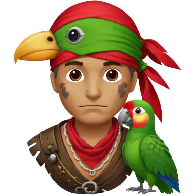 pirate and parrot emoji