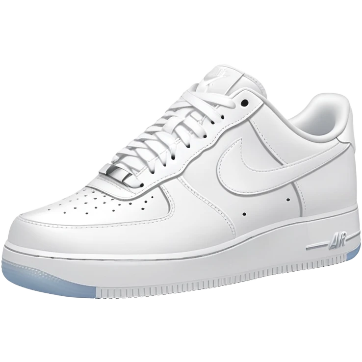 Pristine white Nike Air Force 1 with visible Nike swoosh logo emoji