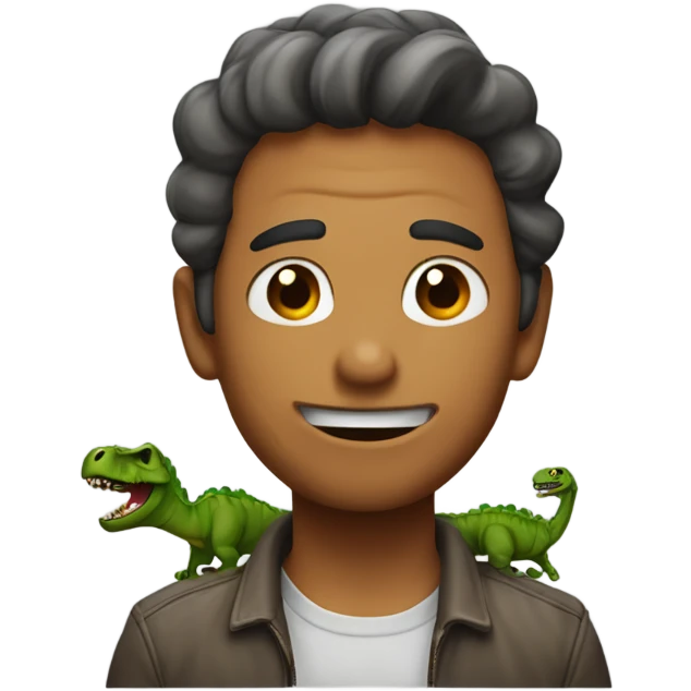 Man rifing dinosour emoji