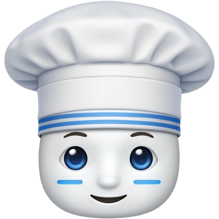 chef's hat with a blue line emoji