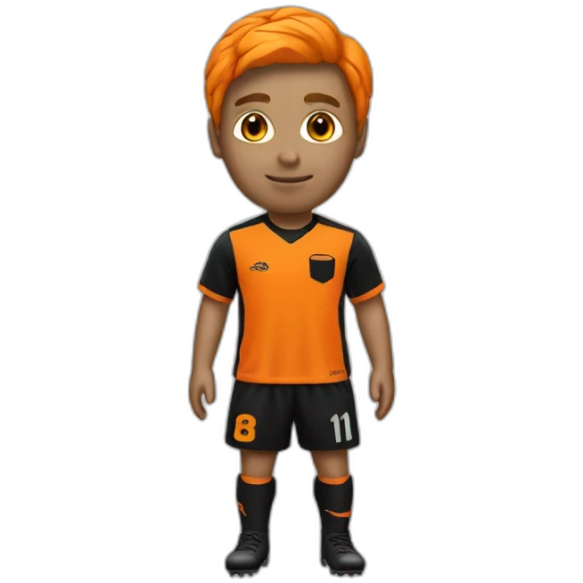 Tenue soccer orange noir emoji