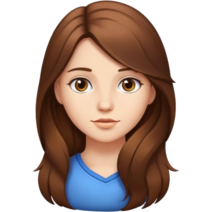 Chica con pelo largo y castaño  emoji